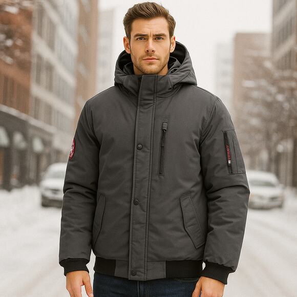 Canada Weather Gear Men’s Parka – Gray – Size M - Picture 3 of 9